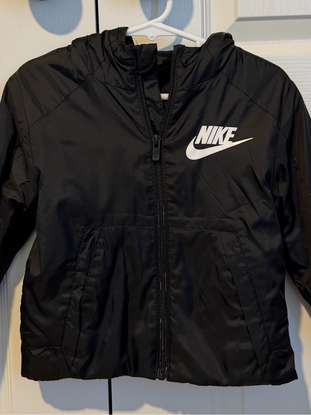 Nike Black Kids Puffer Jacket with Hood and Logo